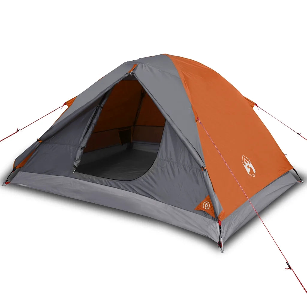 Tenda da Campeggio a Cupola 3 Persone Arancione Impermeabile 94411