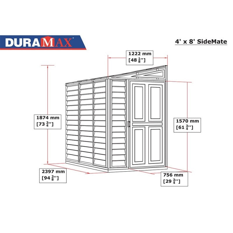 Casetta da Giardino Porta Attrezzi 122x240x188 cm in PVC Avorio