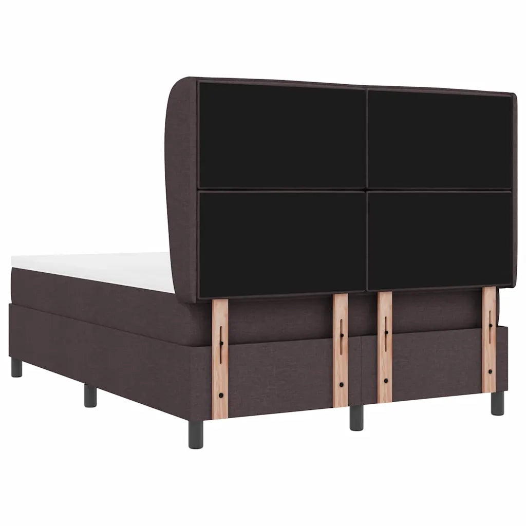 Letto a molle con materasso Marrone scuro 140 x 200 cm Tessuto 3340504