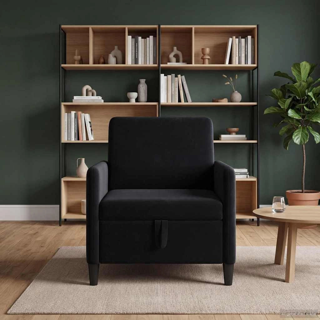Divano con Storage Nero 72 x 78 x 87 cm Poliestere 42036883