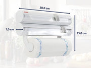 Supporto per rotoli Rolly ComfortLine serie con supporto rimovibile, supporto per rotoli da cucina per 3 rotoli, supporto per rotoli di carta con forbici affilate