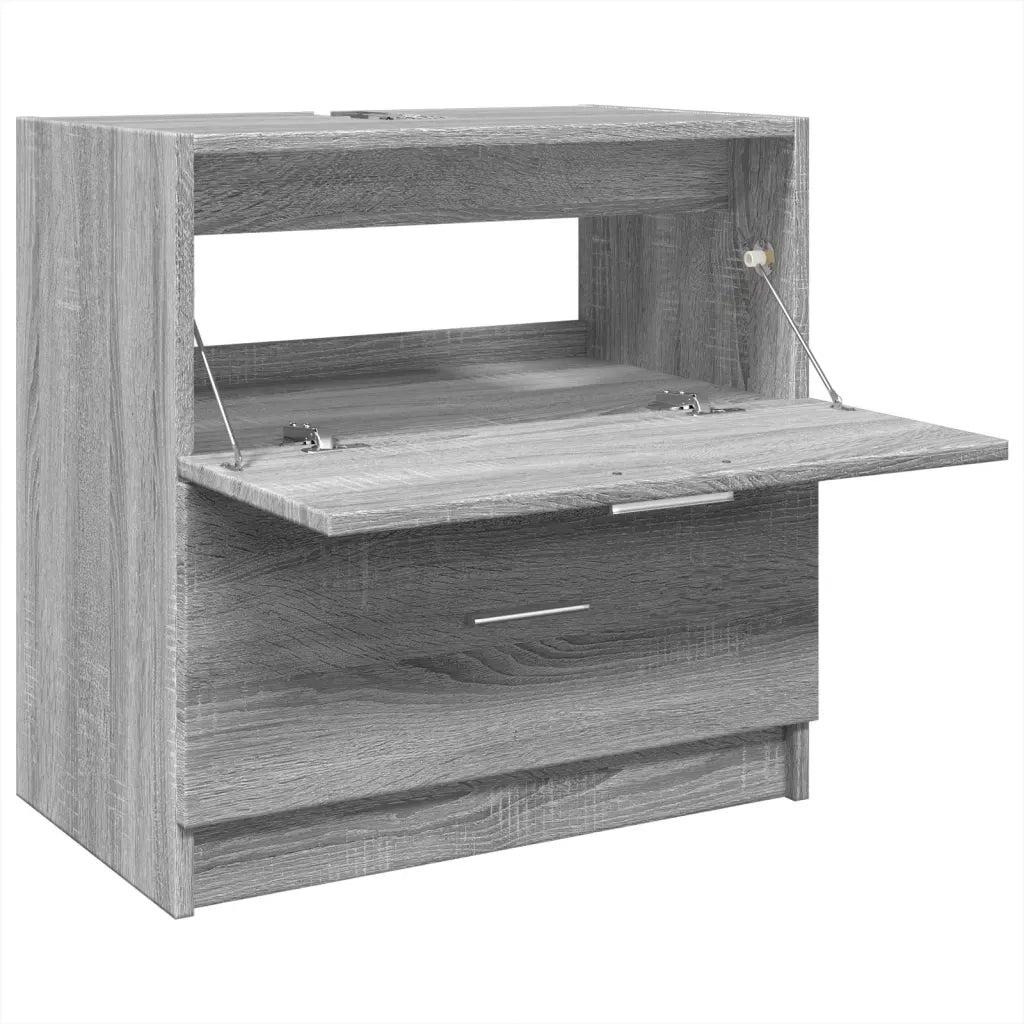 Mobile Lavabo-Armadietto da bagno Grigio Sonoma 59x37x59 cm in Truciolare