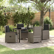 Set da Pranzo per Giardino 5 pcs Grigio polyrattan 3380956