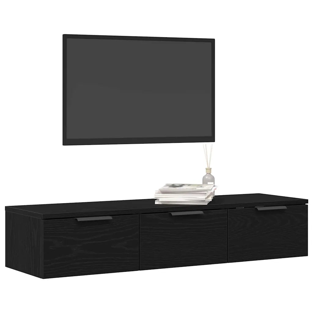 Armadietto a muro con cassetto Rovere Nero 102 x 30 x 20 cm 862777