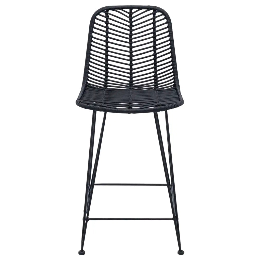 Sedia da Bar 2 pcs 44,5 x 54,5 x 97,5 cm Rattan e Ferro