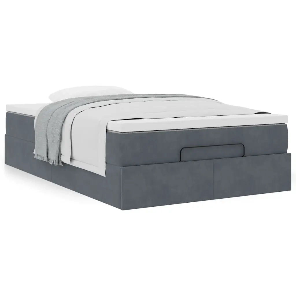 Pouf Letto con Materasso Grigio Scuro 120x190 cm Velluto 3311172