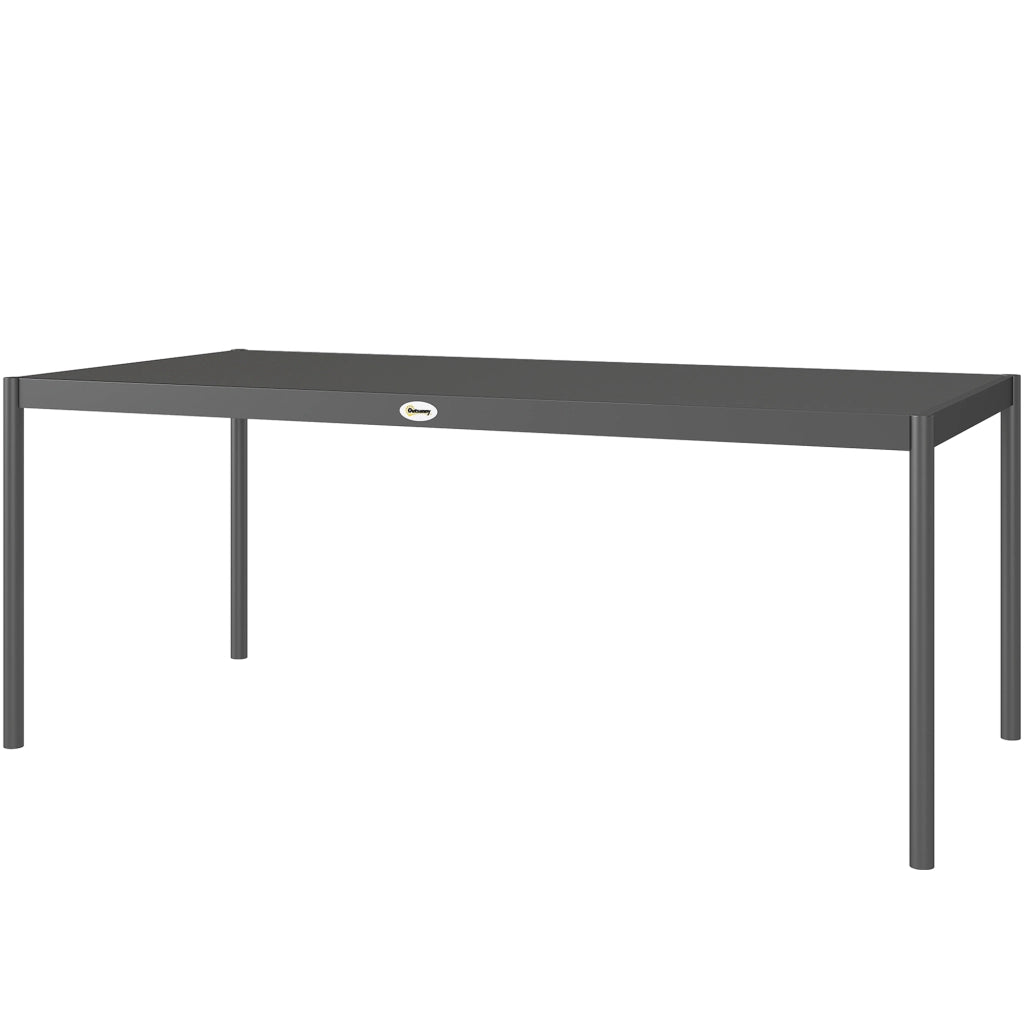 Tavolo da pranzo per giardino ¨C Zephmum ¨C Grigio, metallo, 186x90x74 cm