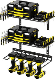 Organizzatore di attrezzi per elettroutensili, 3 piani, 8 fessure, supporto per drill da parete, garage, attrezzatura in metallo, organizzazione di attrezzi