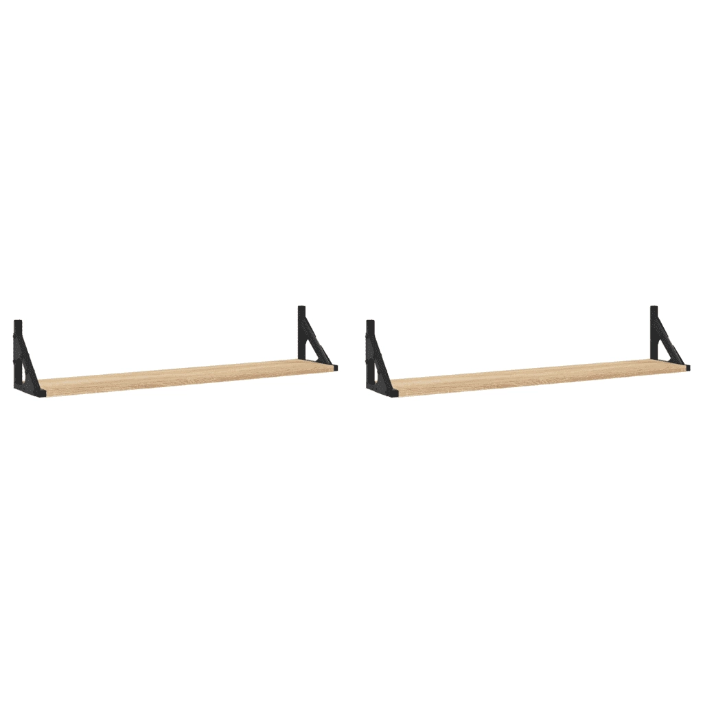 Mensole da parete 2 pz Rovere Sonoma 80x15x15,5 cm Legno ingegnerizzato 836329