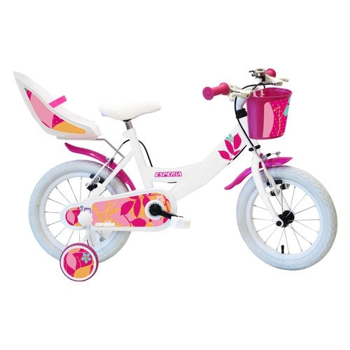 Bicicletta esperia 25150 bimba starlet con rotelle e accessori bianco