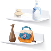 2-pack di pannelli da parete, senza bisogno di forare, pannelli autoadesivi, 20 cm di lunghezza, pannelli da parete fluttuanti in acrilico con viti per soggiorno, cucina, ufficio e bagno (bianco)