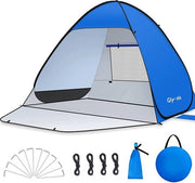 Ombrellone da spiaggia Pop-up ombrellone con chiusura a cerniera Protezione UV 50+ Protezione dal vento Pacco contenente 1 Ombrellone blu
