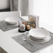 Piatti per tavolo, lavabili, set da 6 pezzi, PVC, resistente al calore, antiscivolo, per cucina, sala da pranzo, hotel, 45 x 30 cm, grigio