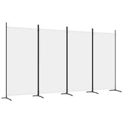 Divisorio a 4 Pannelli-Set di 4 pannelli Paravento Bianco 346x180 cm Tessuto