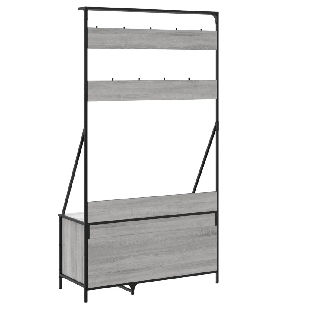 Appendiabiti con Porta Scarpe Grigio Sonoma 100x41x184 cm 837870