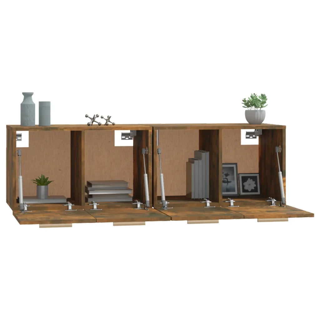 Mobili Parete 2 pz Rovere Fumo 60x36,5x35 cm Legno Multistrato 3115633