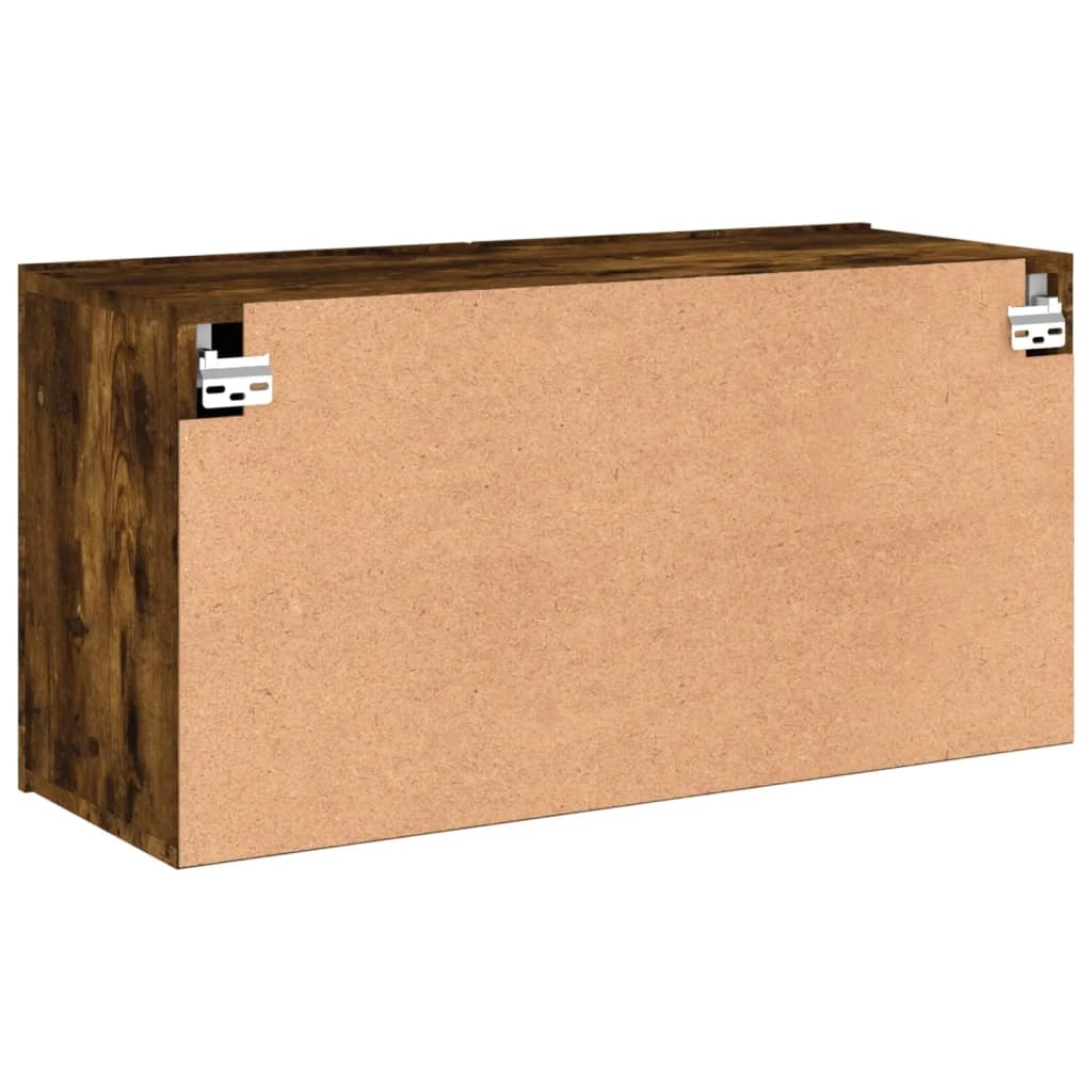 Mobile TV multimediale scaffale TV credenza mobile TV sala da pranzo soggiorno camera da letto a parete rovere affumicato 80 x 30 x 41 cm marrone 02_0028140