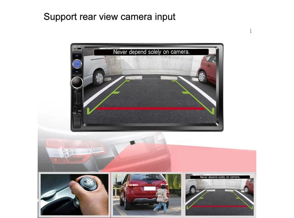 Autoradio 2 Din Touch Screen da 7 "Pollici Bluetooth Car audio AUX FM Supporto Telecamera Posteriore e Telecomando