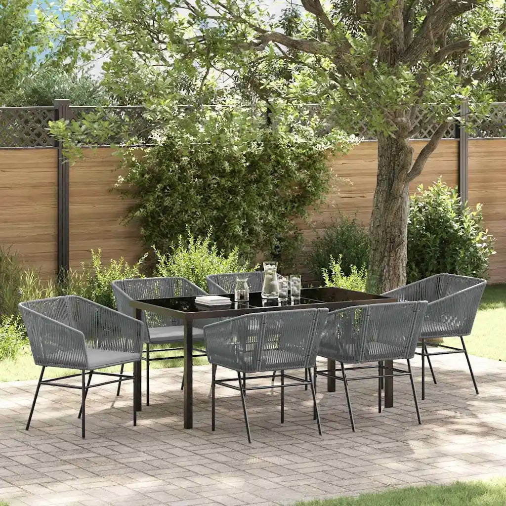 Set da Pranzo per Giardino con cuscino 7 pcs Grigio 3380936