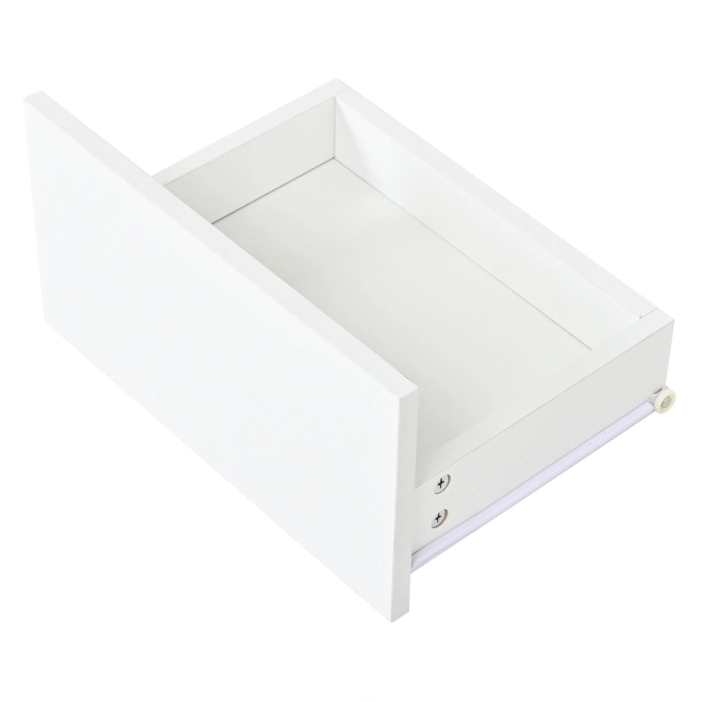Hochschrank vetrina 120x33x200 cm con LED; 6 ante; 2 cassetti; bianco