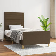 Giroletto senza Materasso Marrone Scuro 100x200 cm Tessuto
