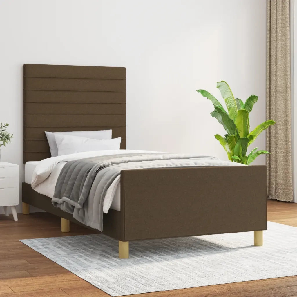 Giroletto senza Materasso Marrone Scuro 100x200 cm Tessuto