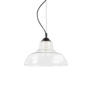 Sospensione Vintage-Decò Bistro' Metallo Trasp. 1 Luce E27 D28