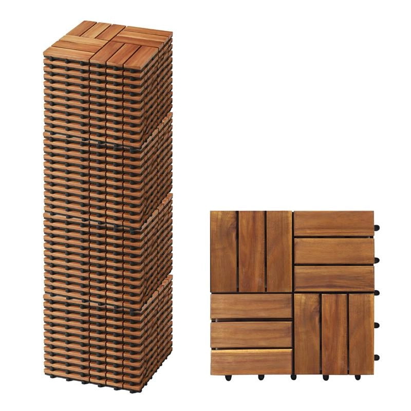 MA MAISON SET DI PIASTRELLE PER PAVIMENTO DA ESTERNO MODELLO WOOD IN ACACIA 30X30X2H CM - 0,36 M2 45 PEZZI