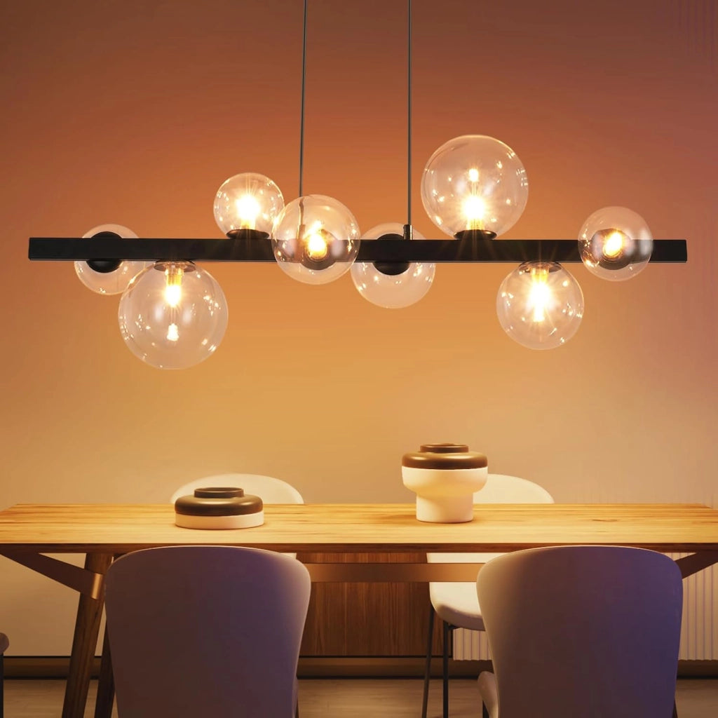 Lampada a sospensione ZMH tavolo da pranzo sospensione soggiorno G9 sospensione 8 lampadine vetro moderno