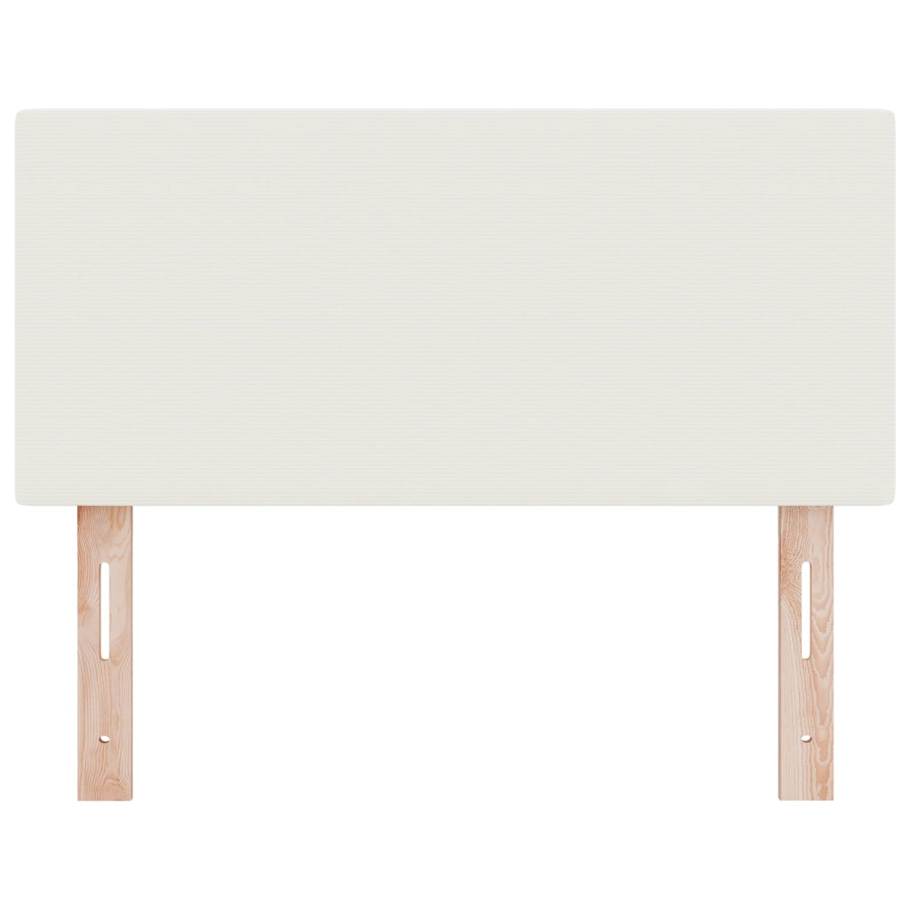 Testiera  Design Semplice Crema 100 cm Tessuto a Cordoncino