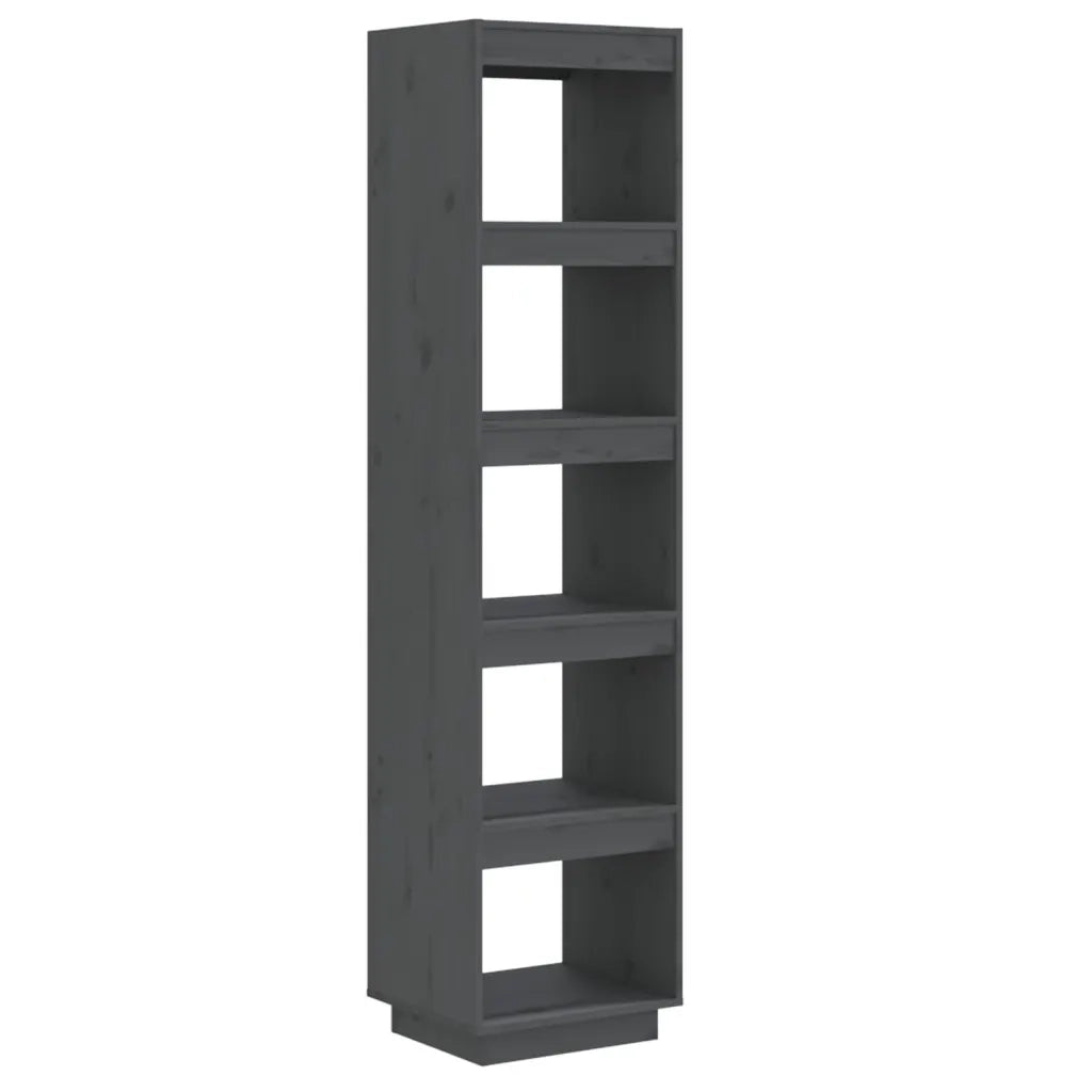 Libreria Divisorio-Scaffale per Libri-Mobile di Stoccaggio Grigio 40x35x167 cm in Legno Massello di Pino