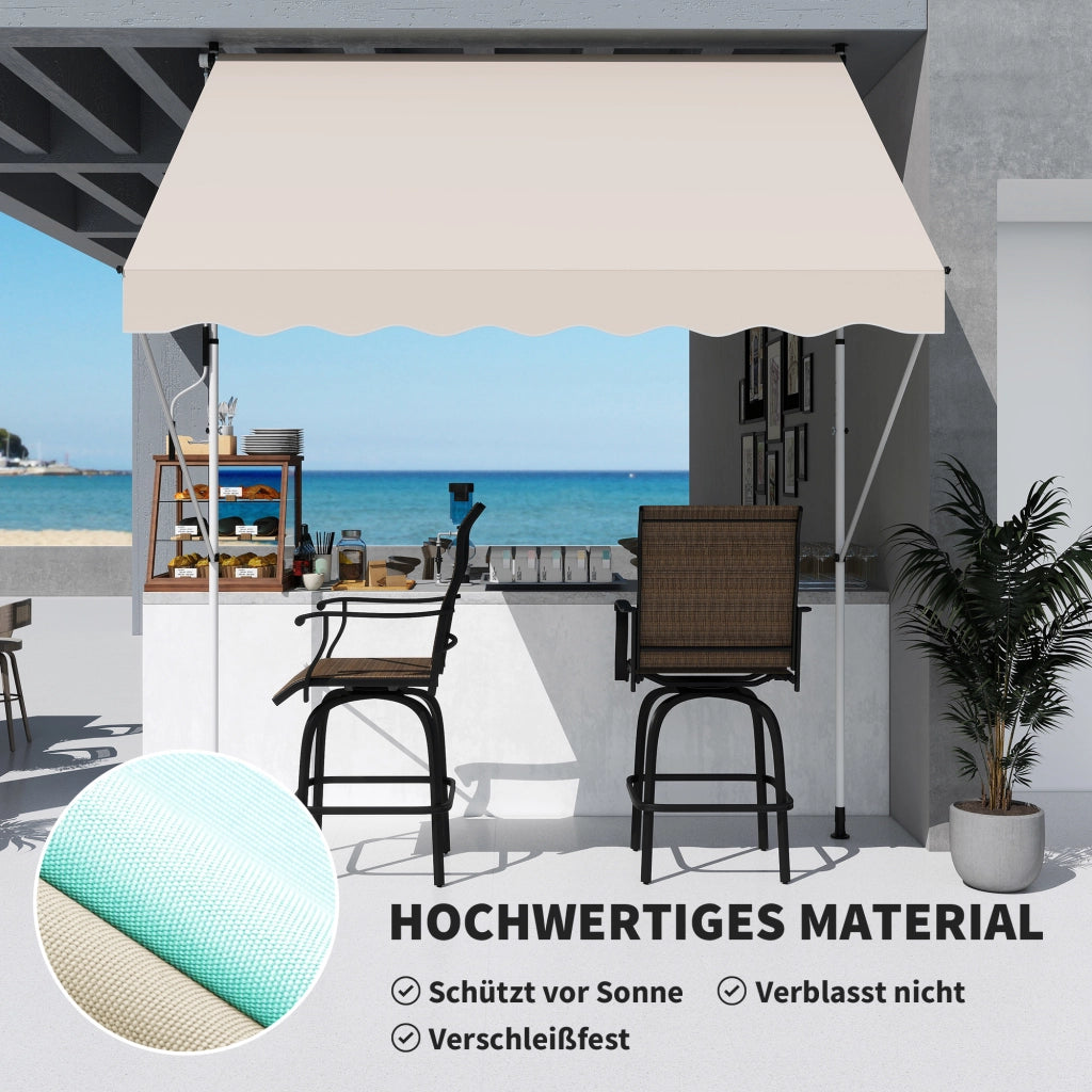 Tendone da balcone braccio snodato 150 cm ¨C zephmum ¨C beige 150x200