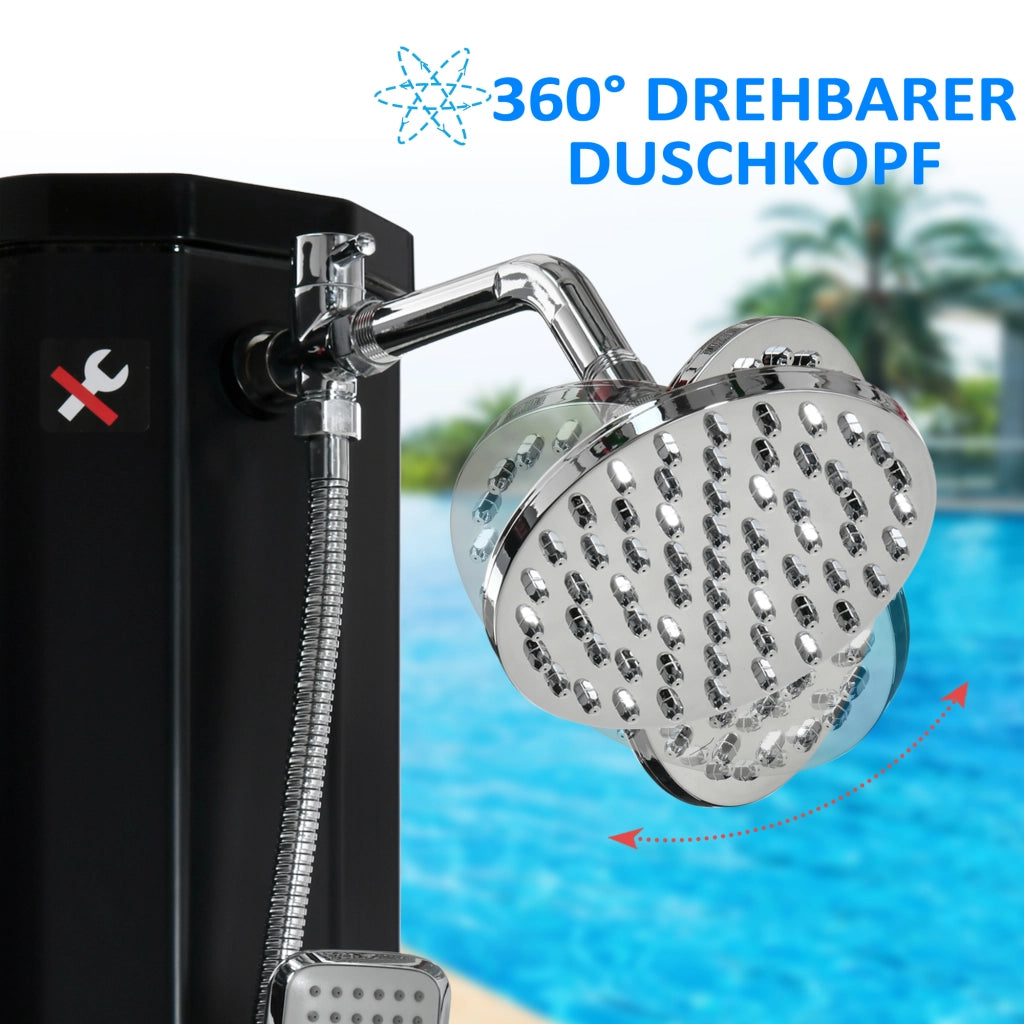 Doccia Solare 35 Litri con Rubinetto e Pomello ¨C Zephmum ¨C Grigio