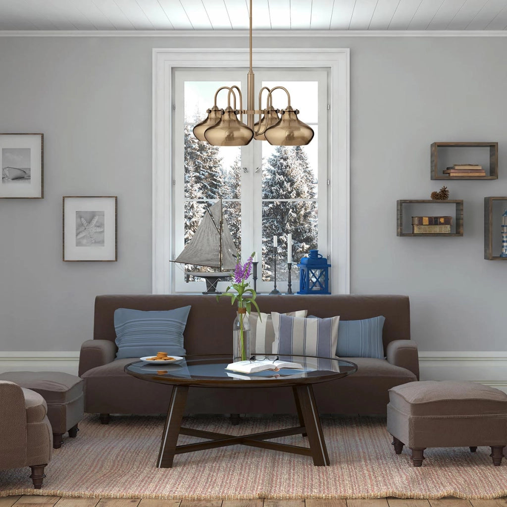 Lampadario Congress caramello spazzolato 4xE27 Hinkley
