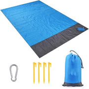 Tenda da spiaggia - 210 x 200 cm - impermeabile - resistente al sabbia - grande asciugamano da spiaggia per 5-8 persone - campeggio - escursioni - picnic - blu