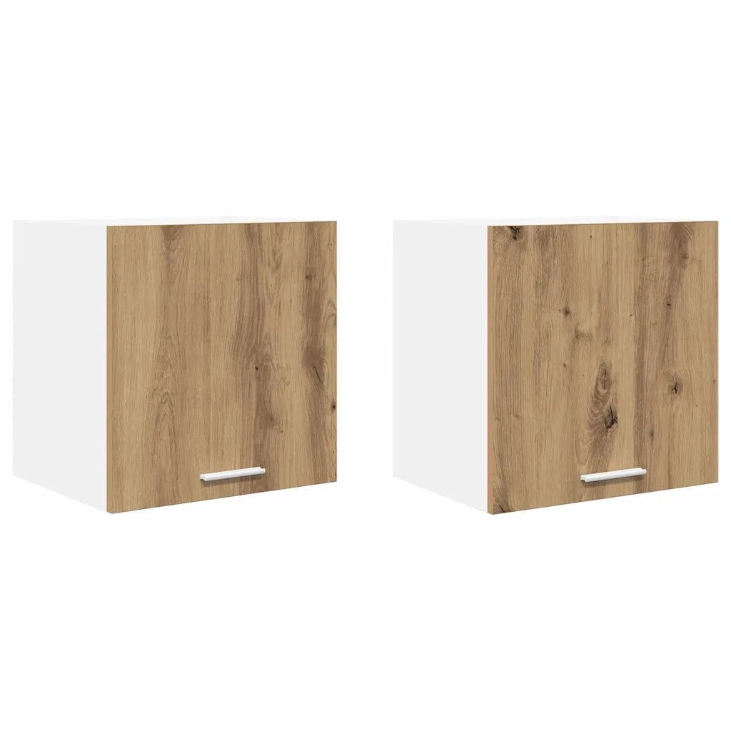 Armadio pensile 2 pcs Rovere Artigiano e Bianco 40 x 31 x 40 cm