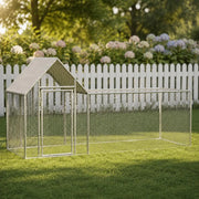 Chicken Coop 3x1x1.5 M Galvanized Steel