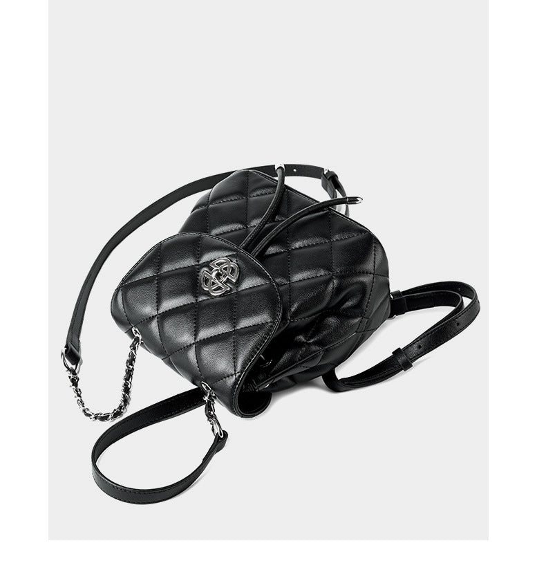Zaino alla moda in vera pelle, grande capacit¨¤, colore nero