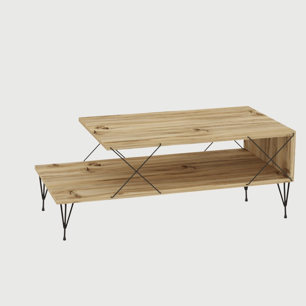 Tavolino da caffè in legno "Loire" - 100 x 50 x 40 cm - Rovere
