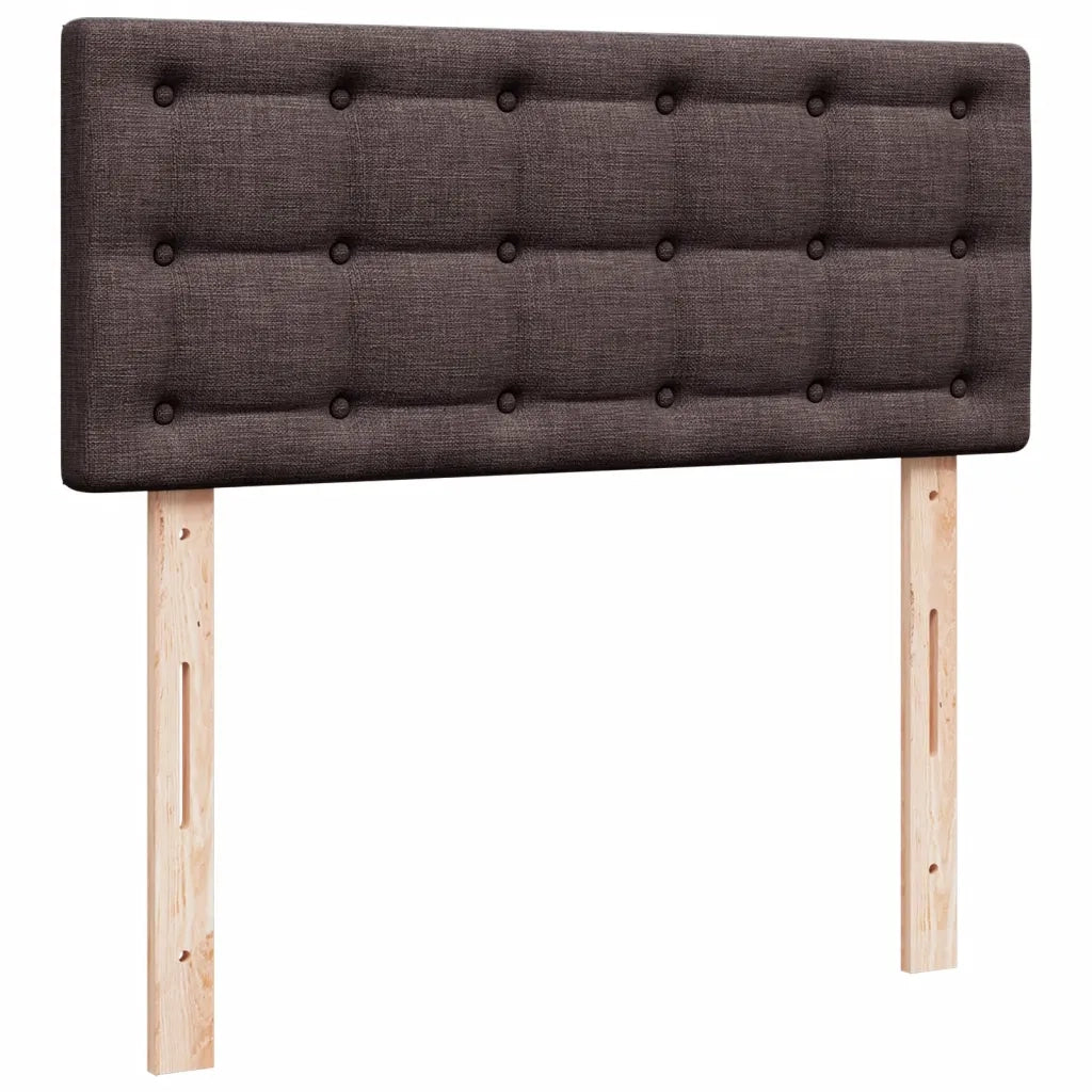 Giroletto a Molle con Materasso Marrone Scuro 120x190cm Tessuto
