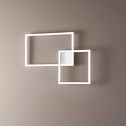 Plafoniera Moderna Cross Alluminio Bianco Opaco Led 45W Dimmerabile Ip20