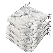 Set 4 Cuscini Sedia Cotone Fiori Vintage Lavabili Coprisedie Universali Con Lacci Fissaggio