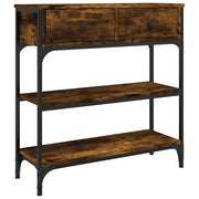 Tavolino Consolle | Tavolo d'Ingresso Rovere Fumo 72,5x25x75cm in Legno Multistrato