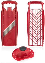Set di raspanti da cucina (3 pezzi) • Raspante a nastro + raspante + contenitore per frutta • Acciaio inossidabile • Rosso