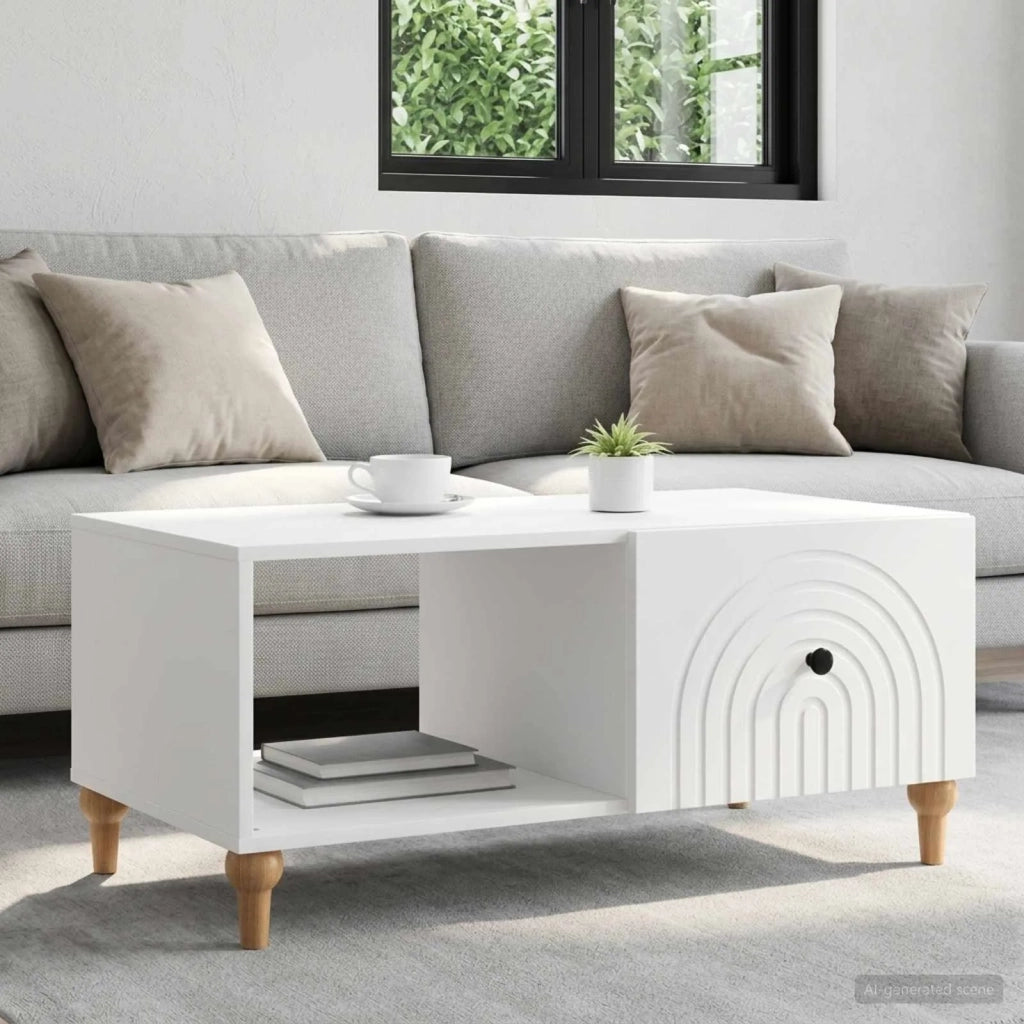 Tavolino da salotto Bianco 90 x 50 x 40 cm Legno ingegnerizzato 894265