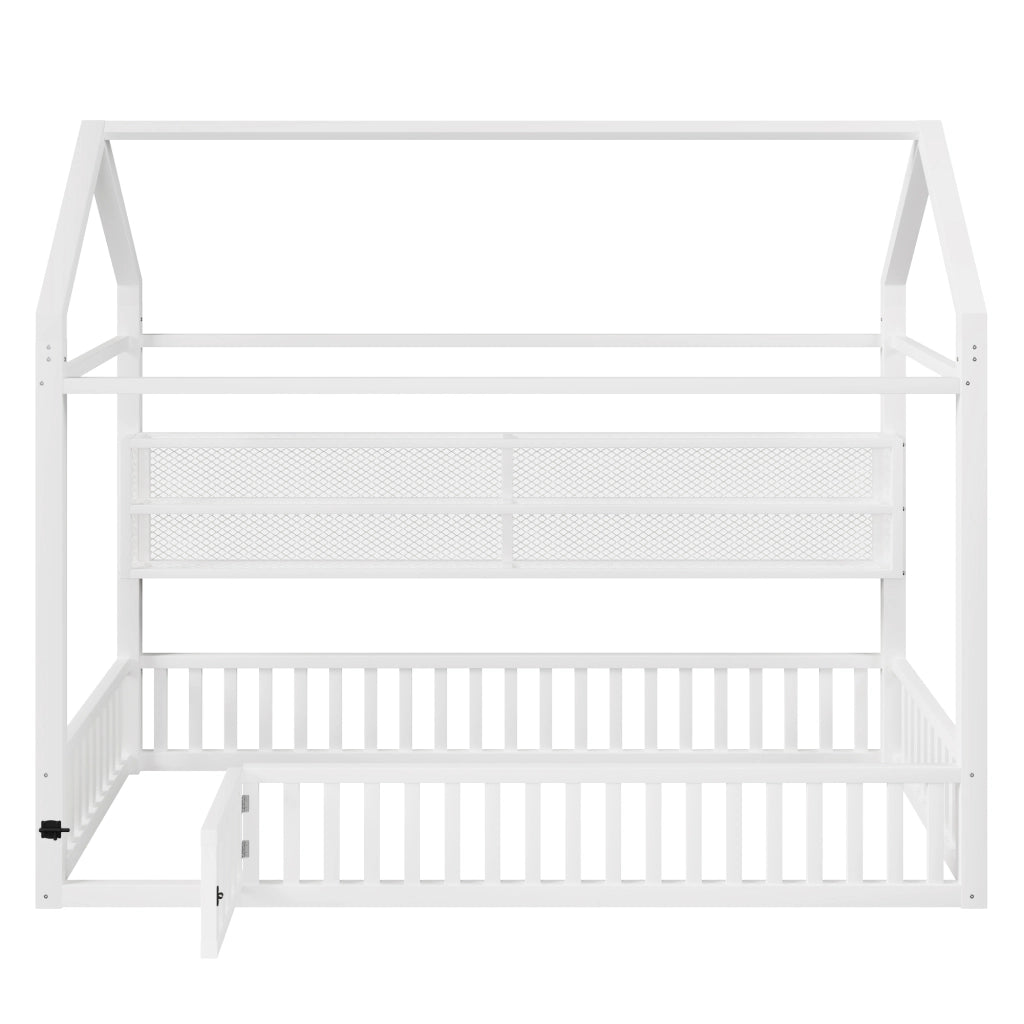 letto a forma di casa metallo bianco 90 x 200 cm