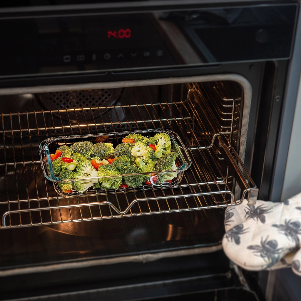 KADAX Casseruola rettangolare in vetro da 3 litri, adatta al forno (39x23 cm)