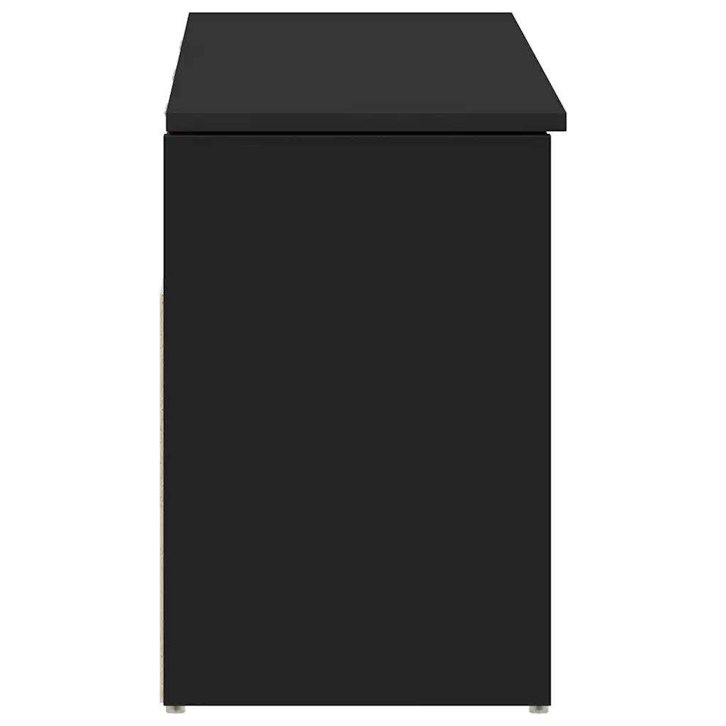 Panca Porta Scarpe Nera 102x30,5x45 cm in Legno Multistrato 862704