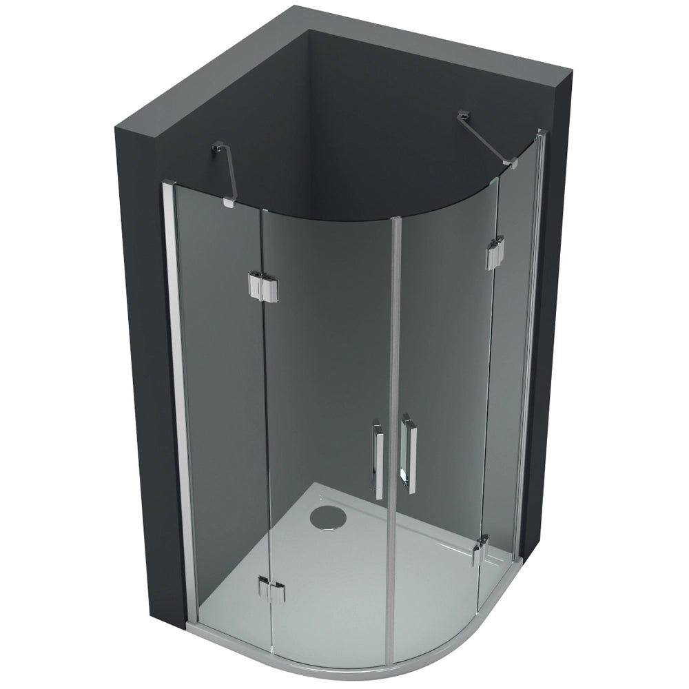 Box doccia semicircolare angolare ginestra 88-90x88-90xh 195 cristallo 8 mm