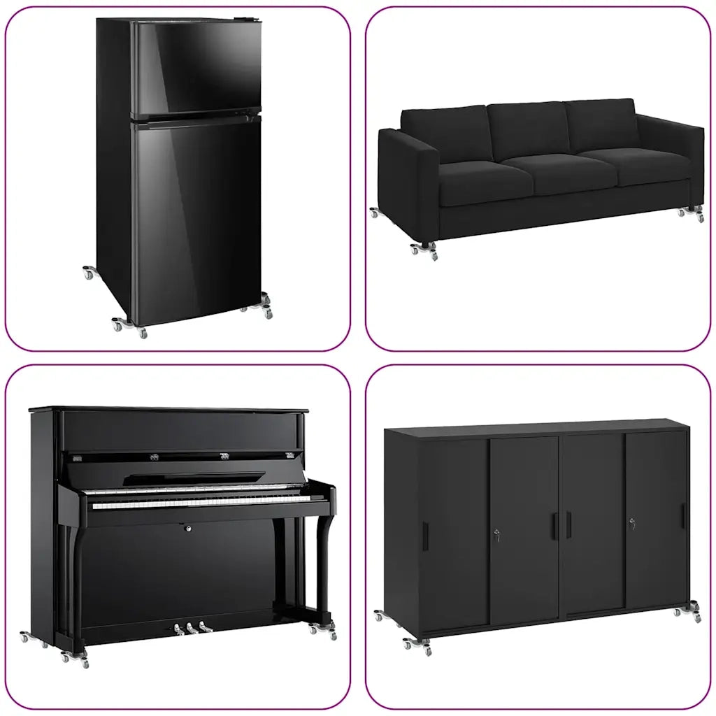 Ruote per mobili 4 pz 16x14,5x5,5 cm Acciaio 180 kg